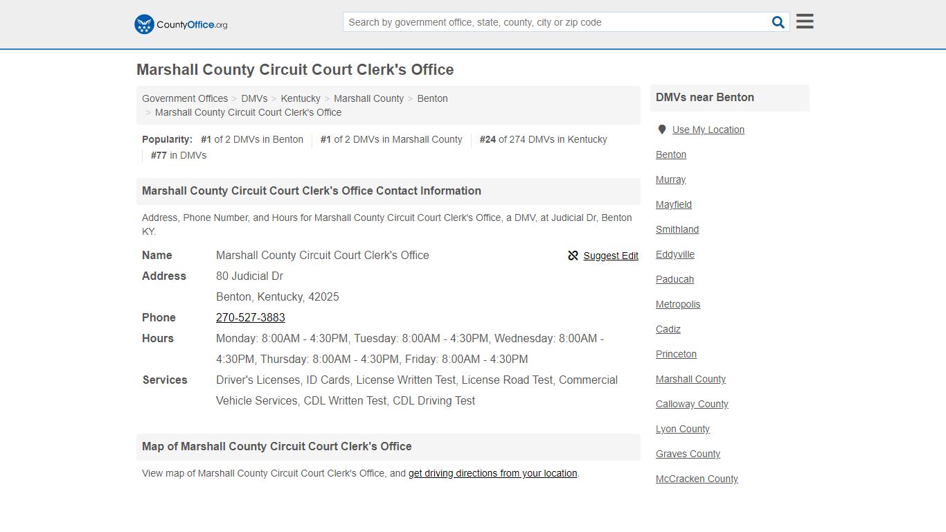 Marshall County Circuit Court Clerk's Office